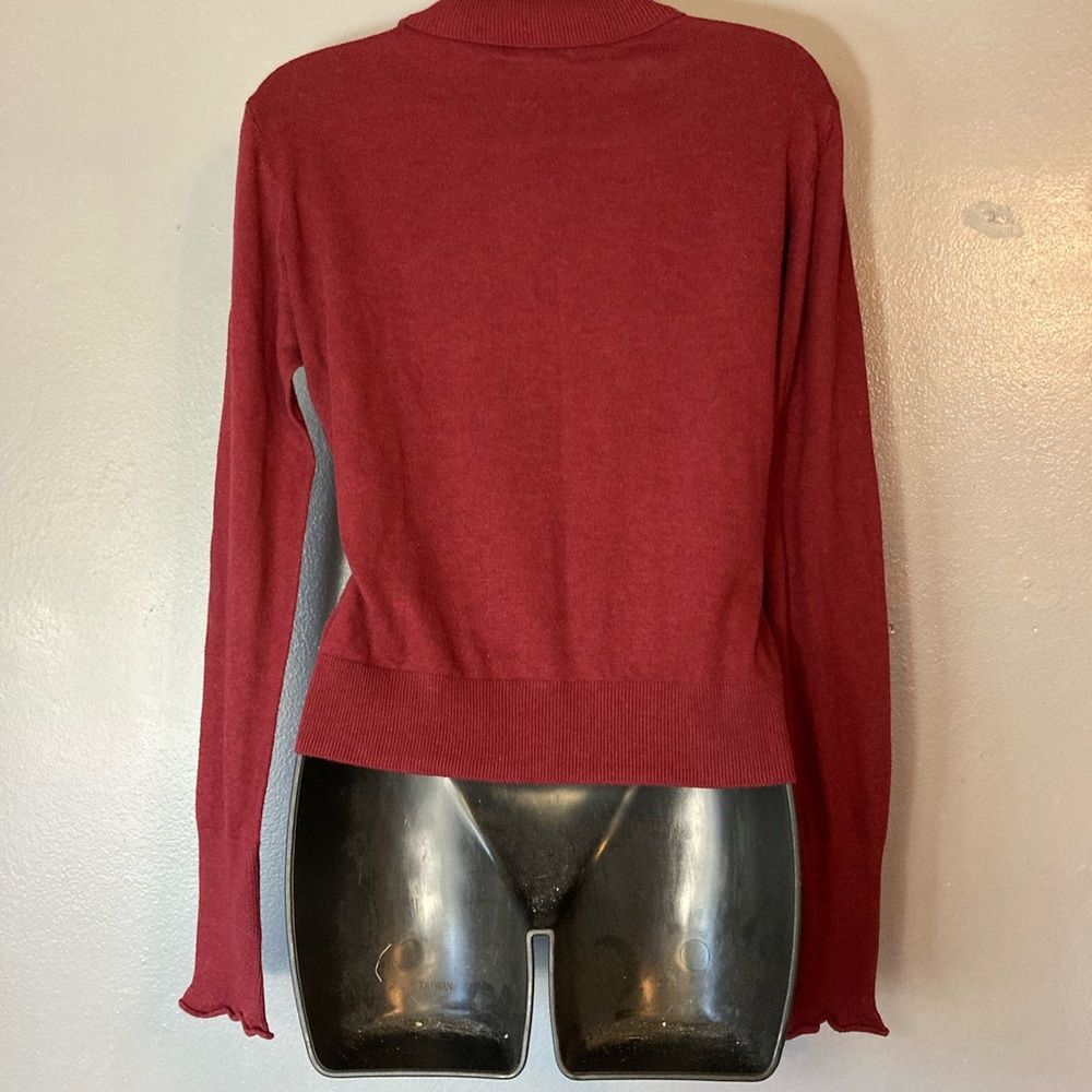 Zara Red Lightweight Turtleneck Sweater - image 3